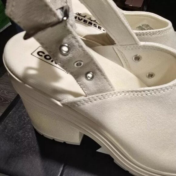 Chuck 70 De Luxe Heel Sandal Platform 2025 WHITE Women's Size 7 A13796C NEW - Picture 7 of 16